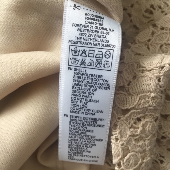 🌟 $10 DEAL! Forever 21 | Cream and Tan Lace Dress - Picture 4 of 4